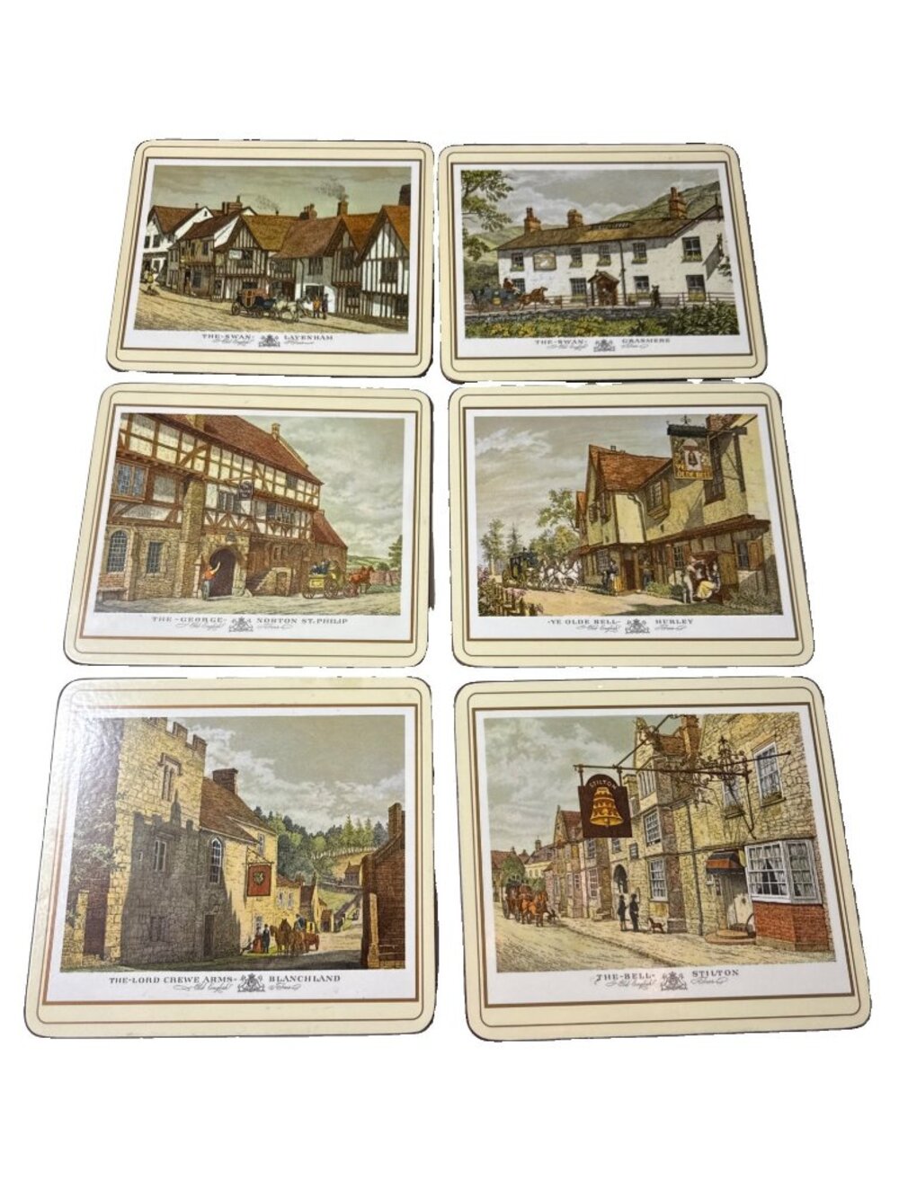 Vintage Pimpernel Harrods England Village Scenes Small 7 Placemats 8.5' X 8'